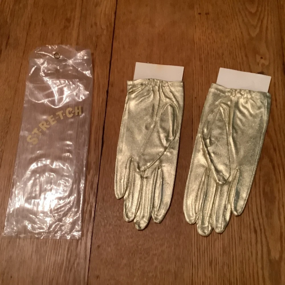 3 Pairs Vintage Gloves-Black, White & Gold